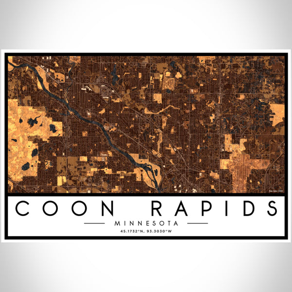 Coon Rapids - Minnesota Map Print in Ember