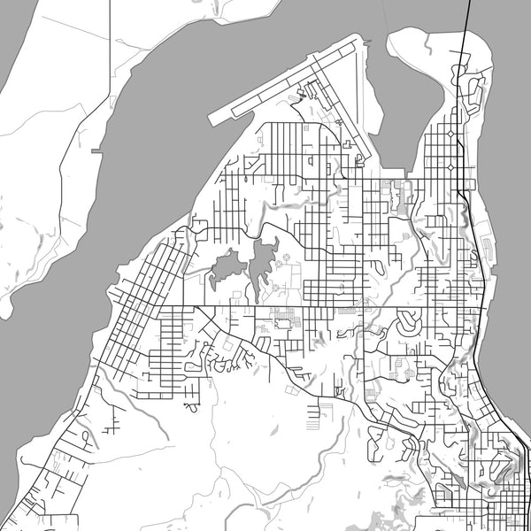 Coos Bay - Oregon Classic Map Print