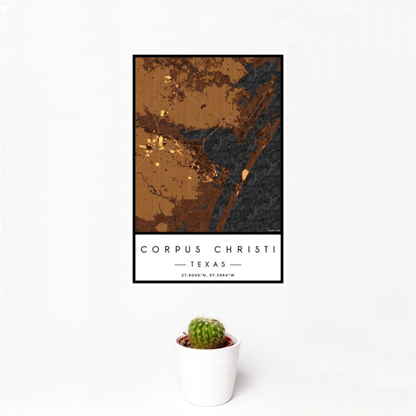 Corpus Christi - Texas Map Print in Ember