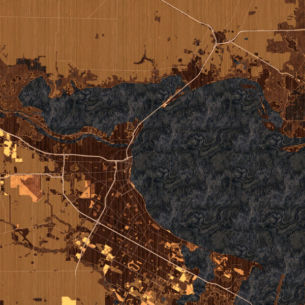Corpus Christi - Texas Map Print in Ember