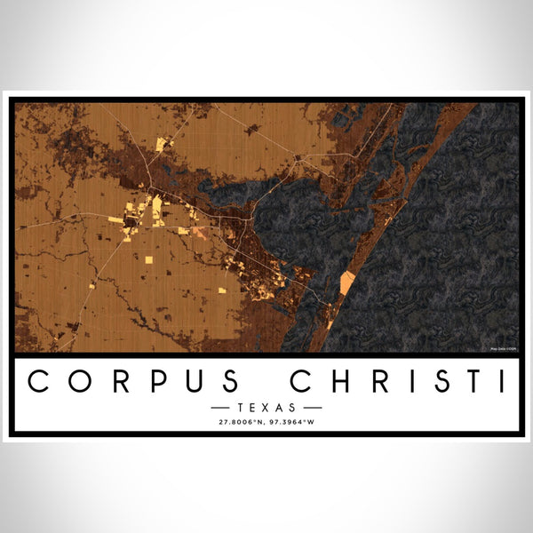 Corpus Christi - Texas Map Print in Ember