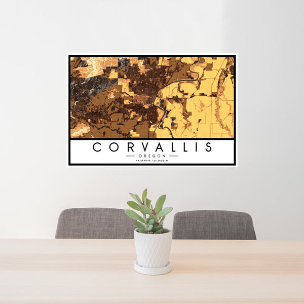 Corvallis - Oregon Map Print in Ember