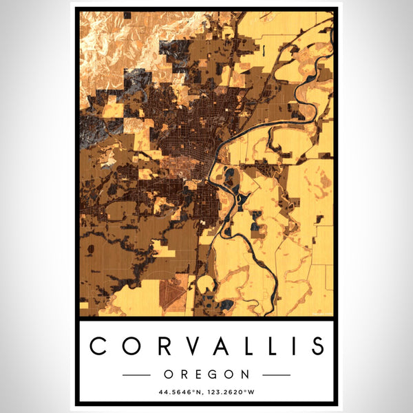 Corvallis - Oregon Map Print in Ember