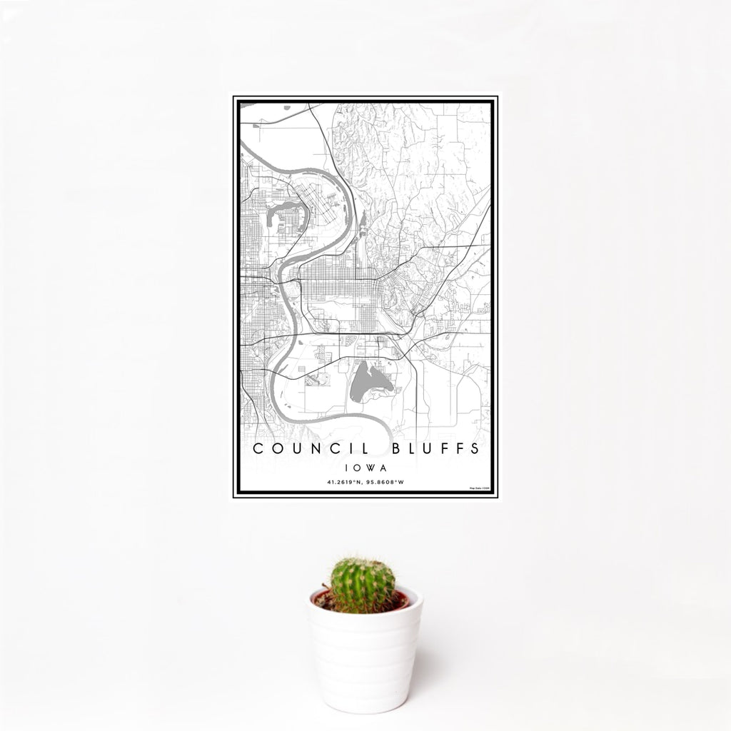 Council Bluffs - Iowa Classic Map Print