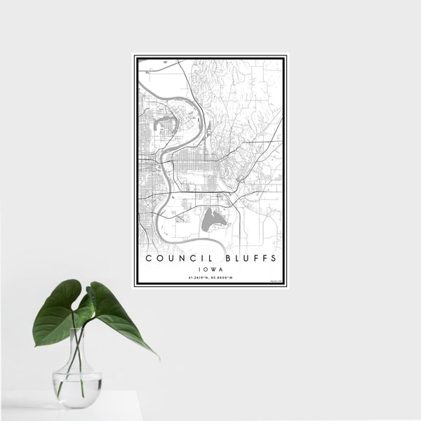 Council Bluffs - Iowa Classic Map Print