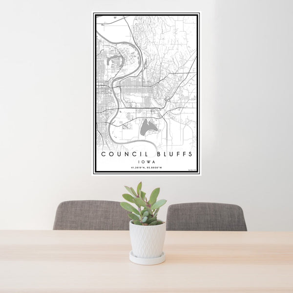 Council Bluffs - Iowa Classic Map Print