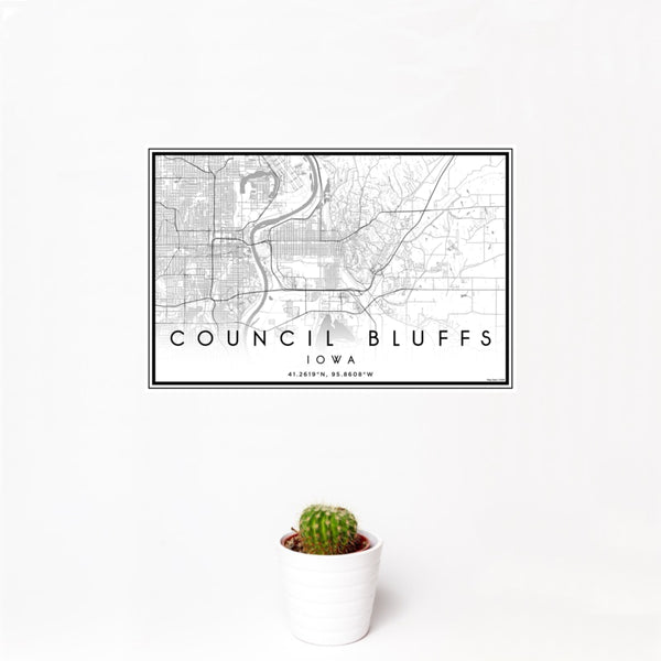 Council Bluffs - Iowa Classic Map Print