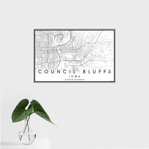 Council Bluffs - Iowa Classic Map Print