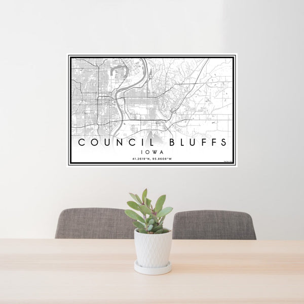 Council Bluffs - Iowa Classic Map Print
