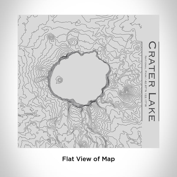 Rendered View of Crater Lake National Park Map Engraving on 17oz Stainless Steel Insulated Tumbler