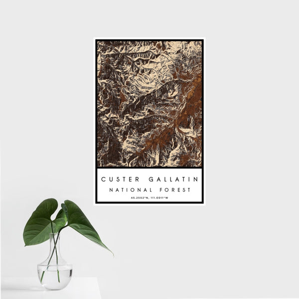 Custer Gallatin - National Forest Map Print in Ember
