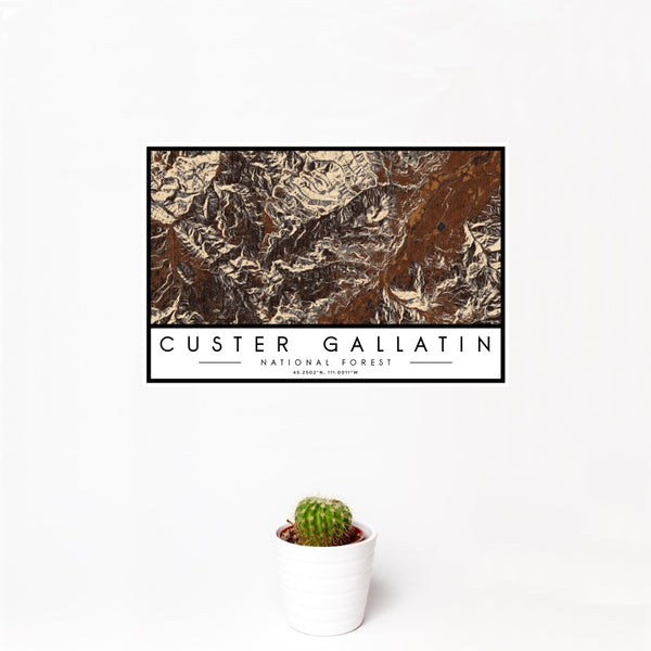 Custer Gallatin - National Forest Map Print in Ember