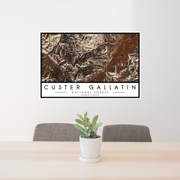 Custer Gallatin - National Forest Map Print in Ember