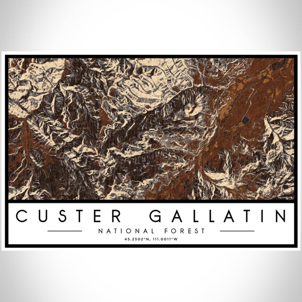 Custer Gallatin - National Forest Map Print in Ember