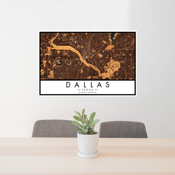 Dallas - Texas Map Print in Ember
