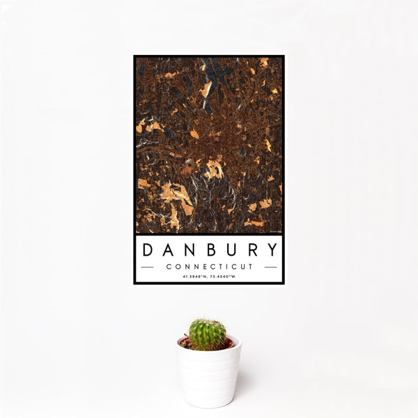 Danbury - Connecticut Map Print in Ember