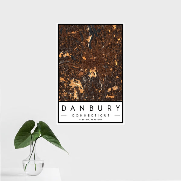Danbury - Connecticut Map Print in Ember