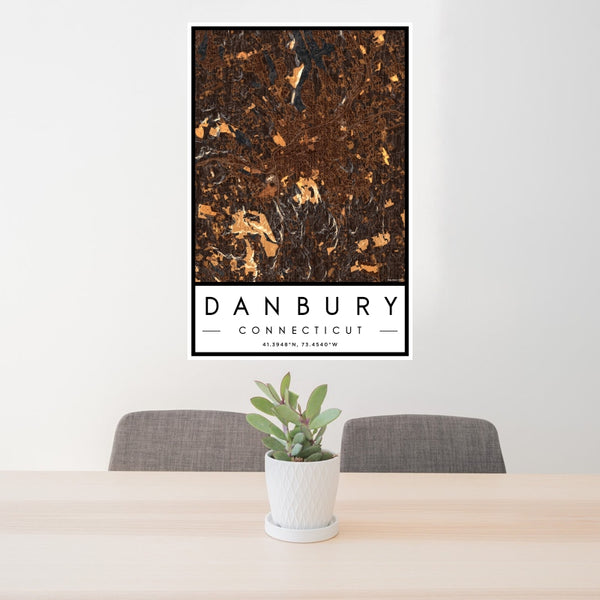 Danbury - Connecticut Map Print in Ember