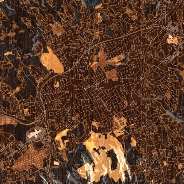 Danbury - Connecticut Map Print in Ember