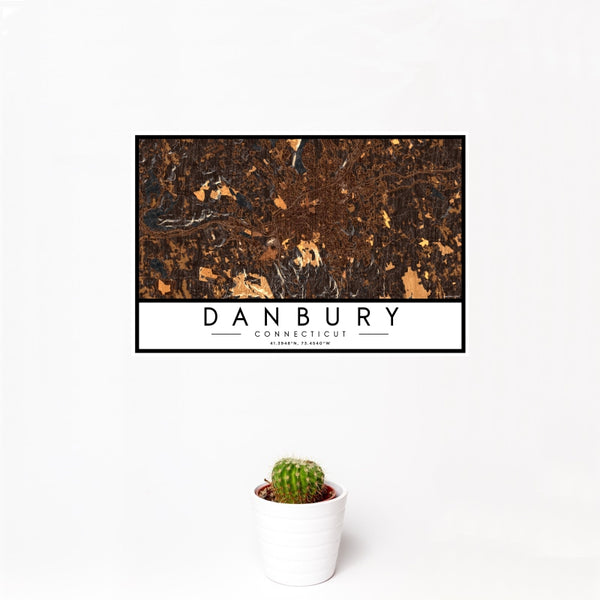 Danbury - Connecticut Map Print in Ember