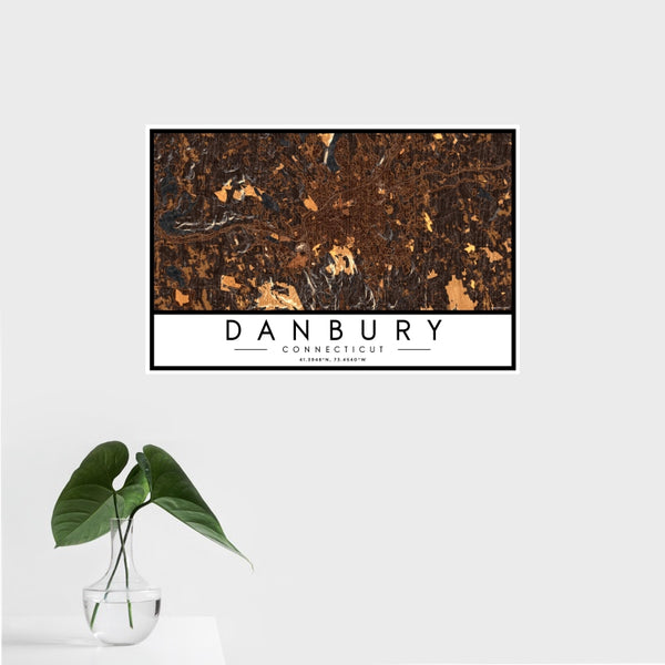 Danbury - Connecticut Map Print in Ember