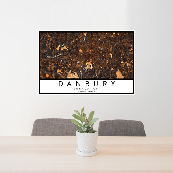 Danbury - Connecticut Map Print in Ember