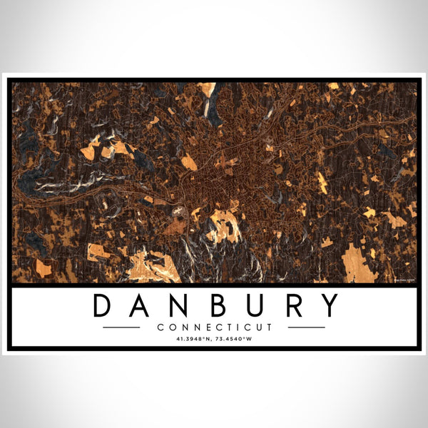Danbury - Connecticut Map Print in Ember