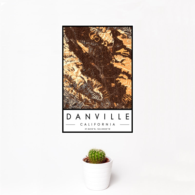 Danville - California Map Print in Ember
