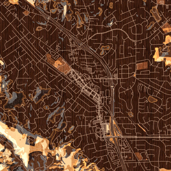 Danville - California Map Print in Ember