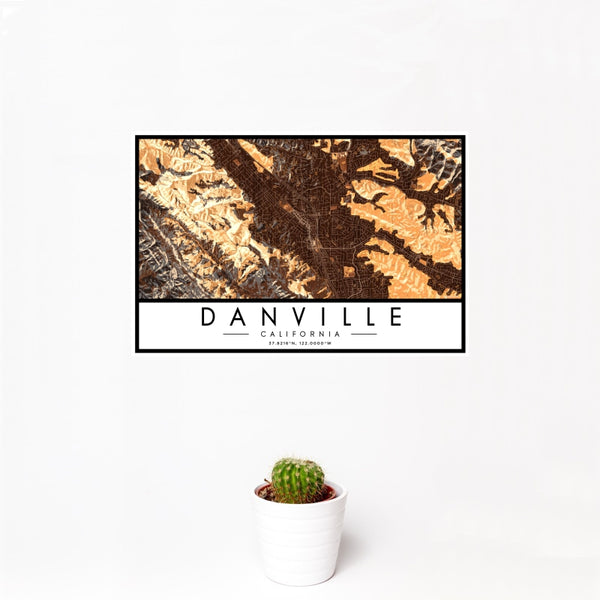 Danville - California Map Print in Ember