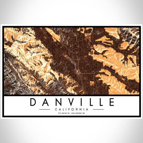 Danville - California Map Print in Ember