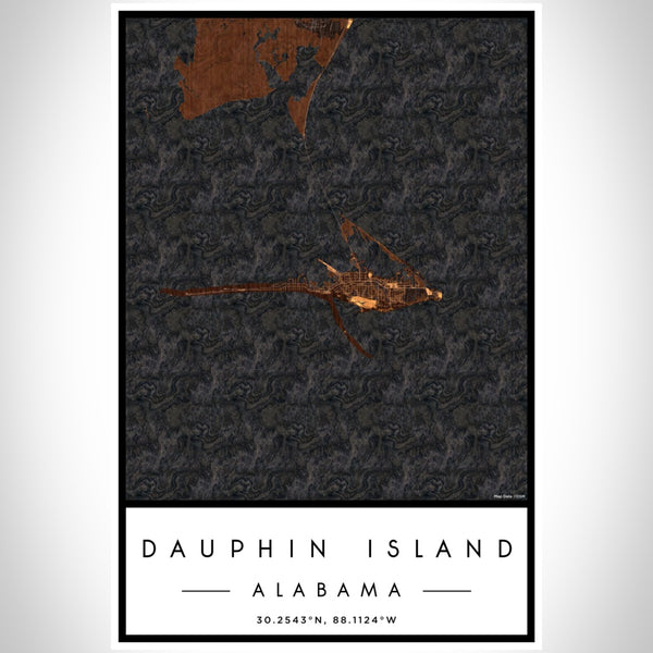 Dauphin Island - Alabama Map Print in Ember