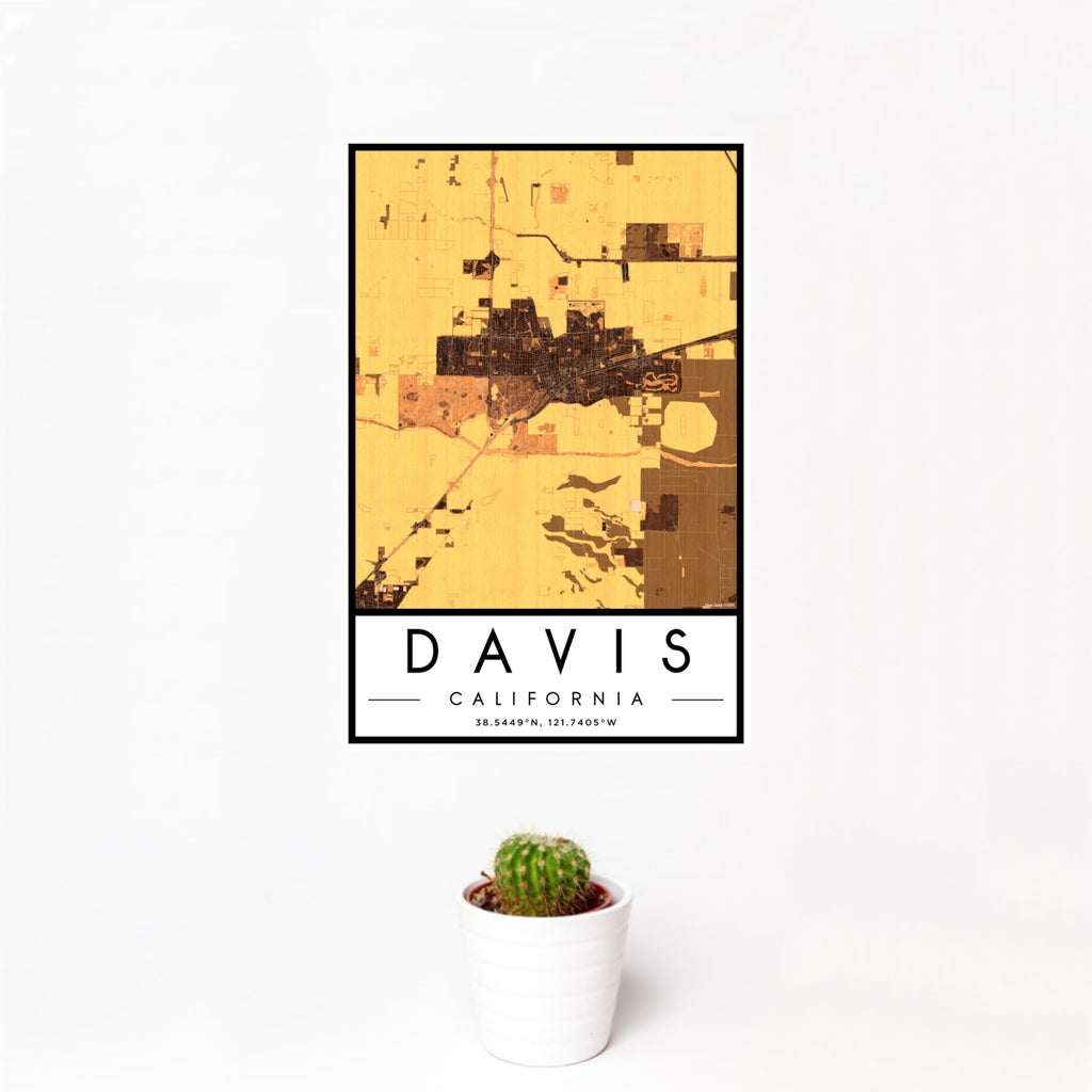 Davis - California Map Print in Ember