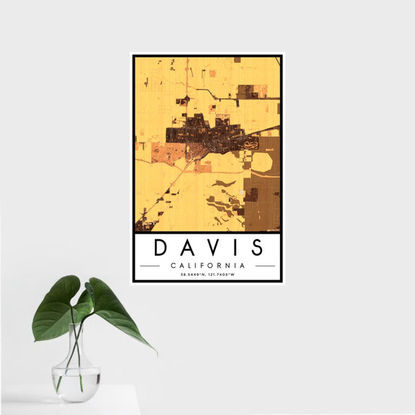 Davis - California Map Print in Ember