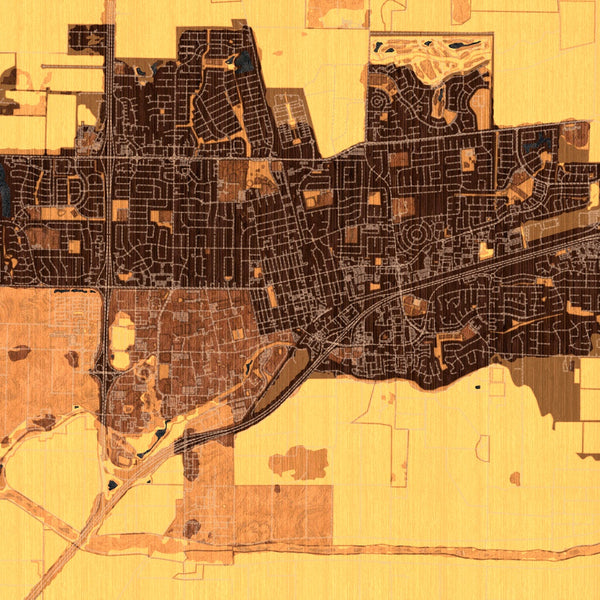 Davis - California Map Print in Ember