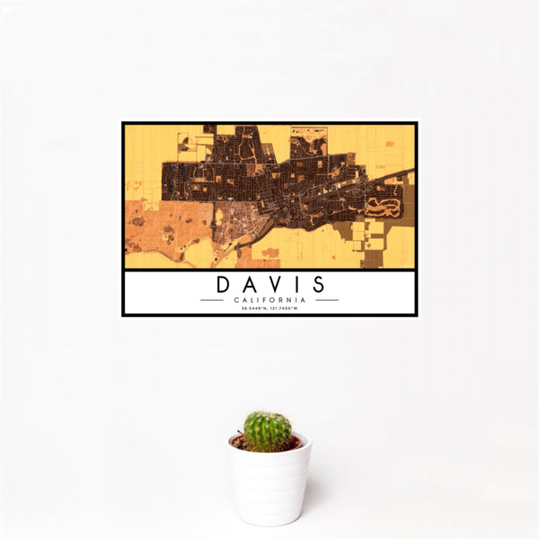 Davis - California Map Print in Ember