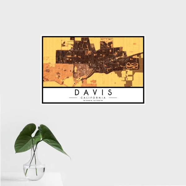 Davis - California Map Print in Ember