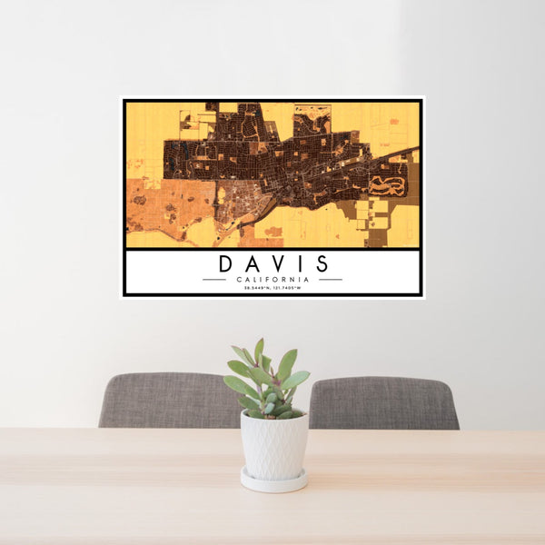 Davis - California Map Print in Ember