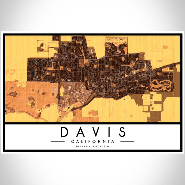 Davis - California Map Print in Ember