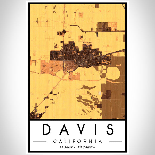 Davis - California Map Print in Ember