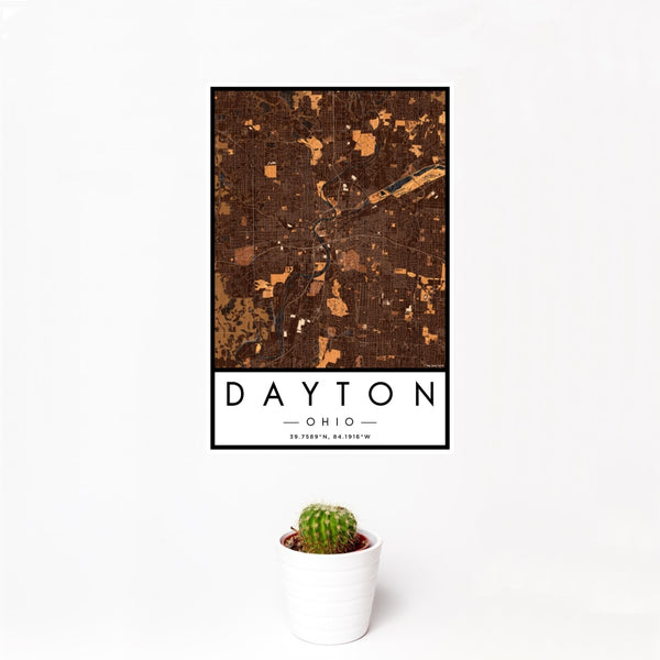 Dayton - Ohio Map Print in Ember
