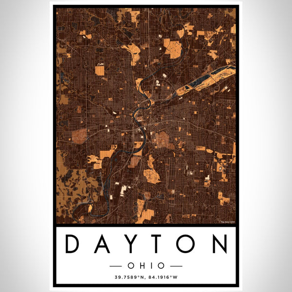 Dayton - Ohio Map Print in Ember