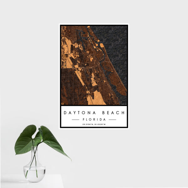 Daytona Beach - Florida Map Print in Ember
