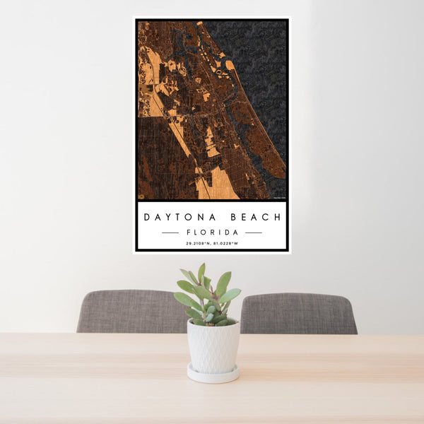 Daytona Beach - Florida Map Print in Ember
