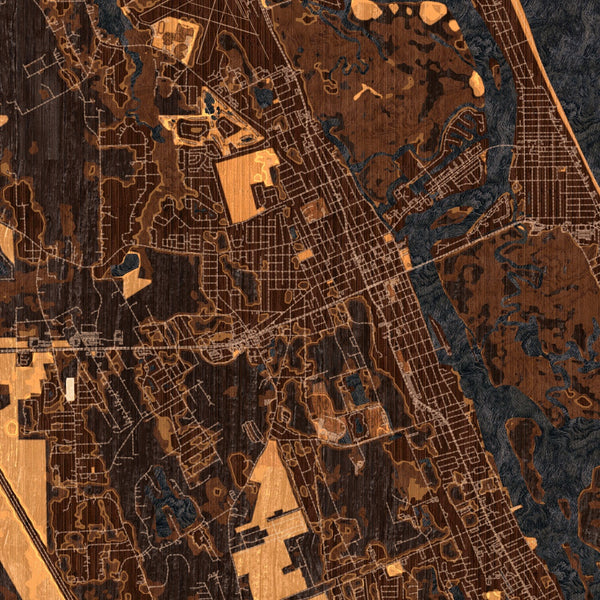 Daytona Beach - Florida Map Print in Ember