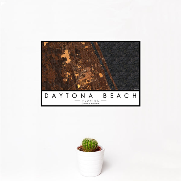Daytona Beach - Florida Map Print in Ember