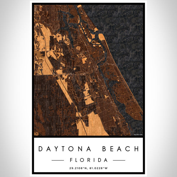 Daytona Beach - Florida Map Print in Ember