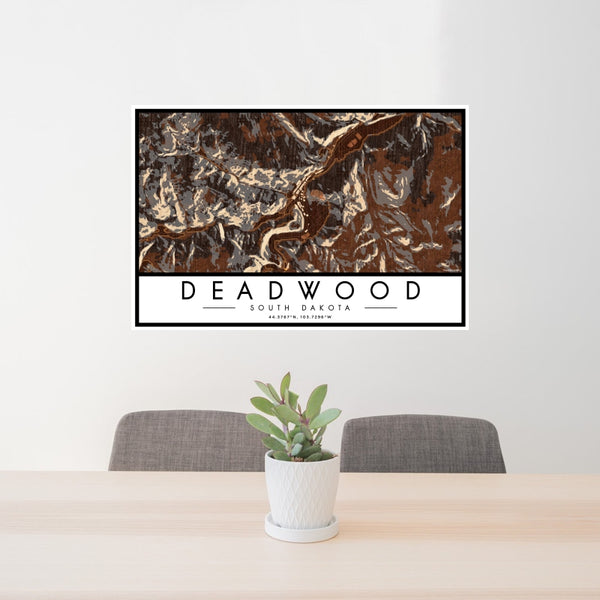 Deadwood - South Dakota Map Print in Ember