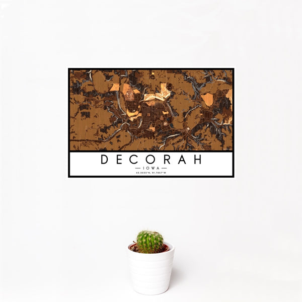 Decorah - Iowa Map Print in Ember