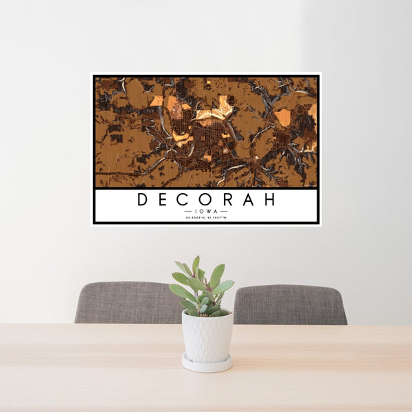 Decorah - Iowa Map Print in Ember